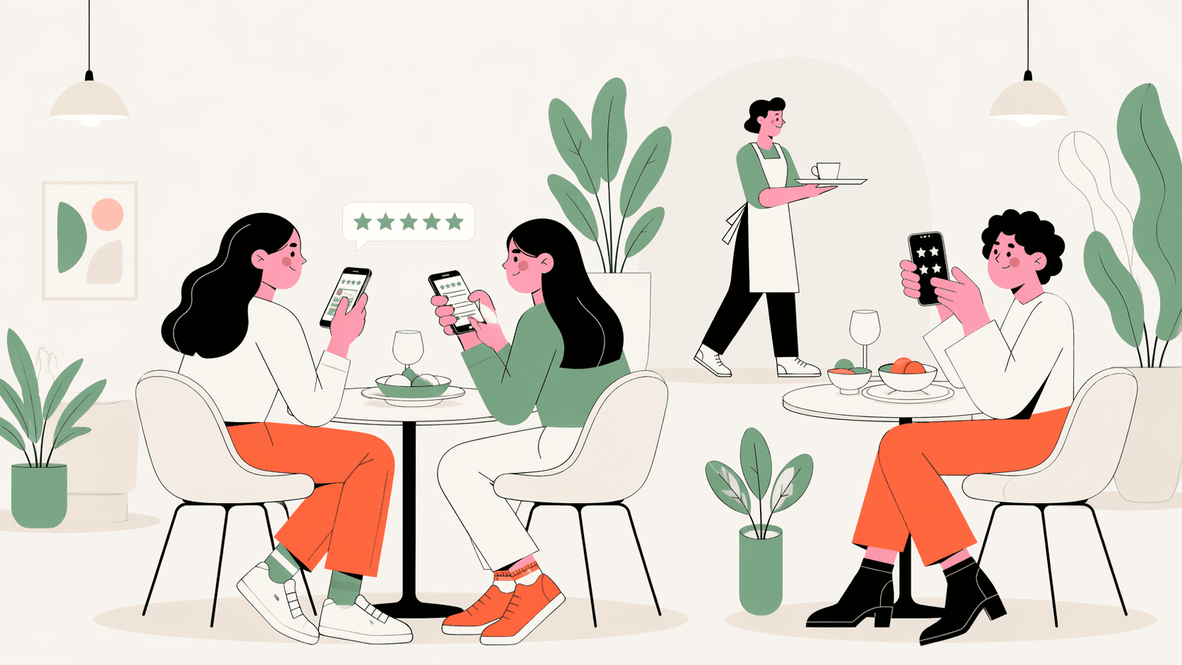 QAVA restaurant experience illustration